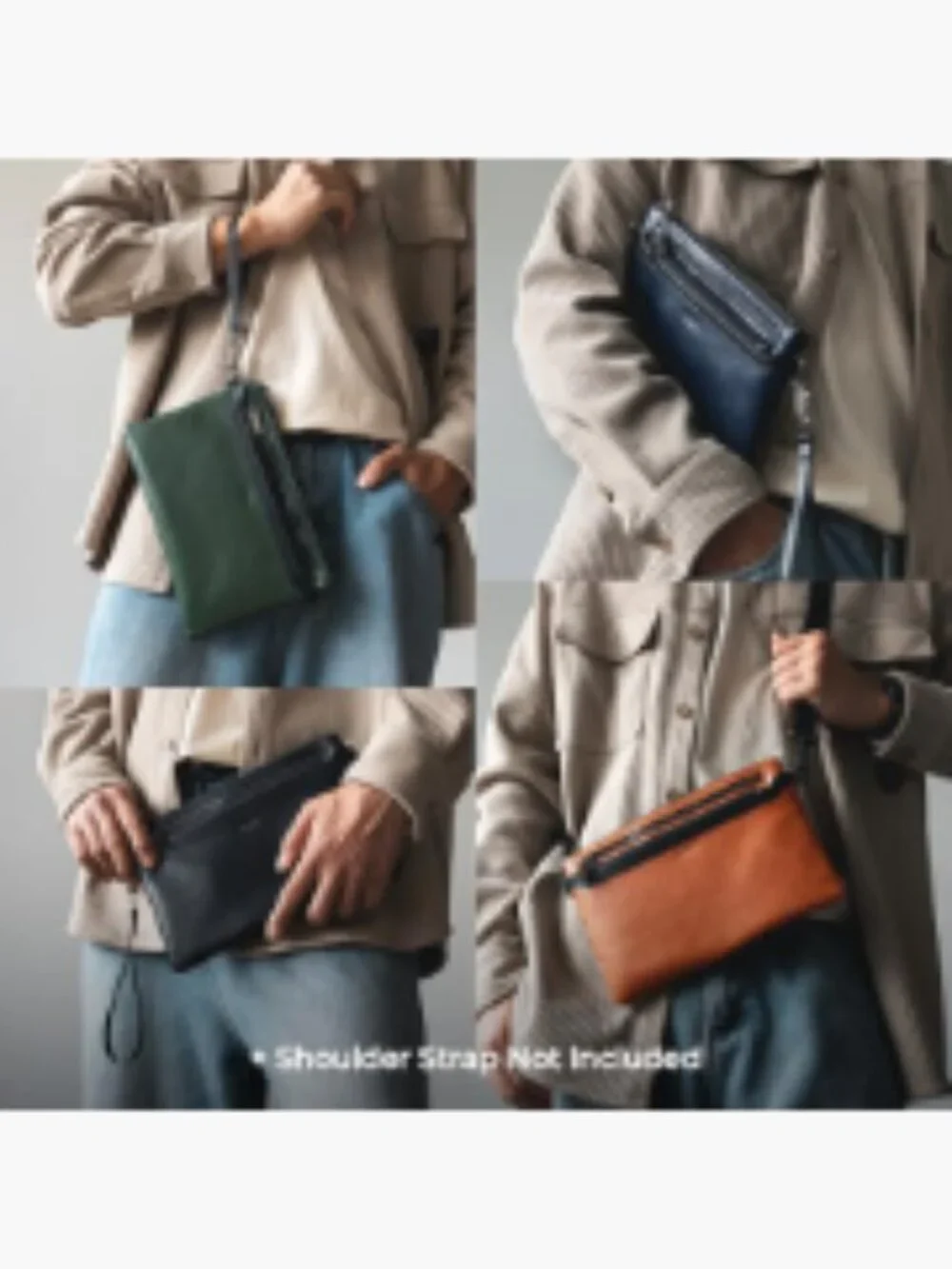 RFID Blocking Clutch Bag for Men, Large Wristlet Wallet, Business Handbag